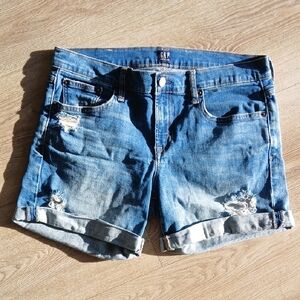 GAP Women's Distressed Blue Jean Shorts 29 Regular 5 Inch Short
